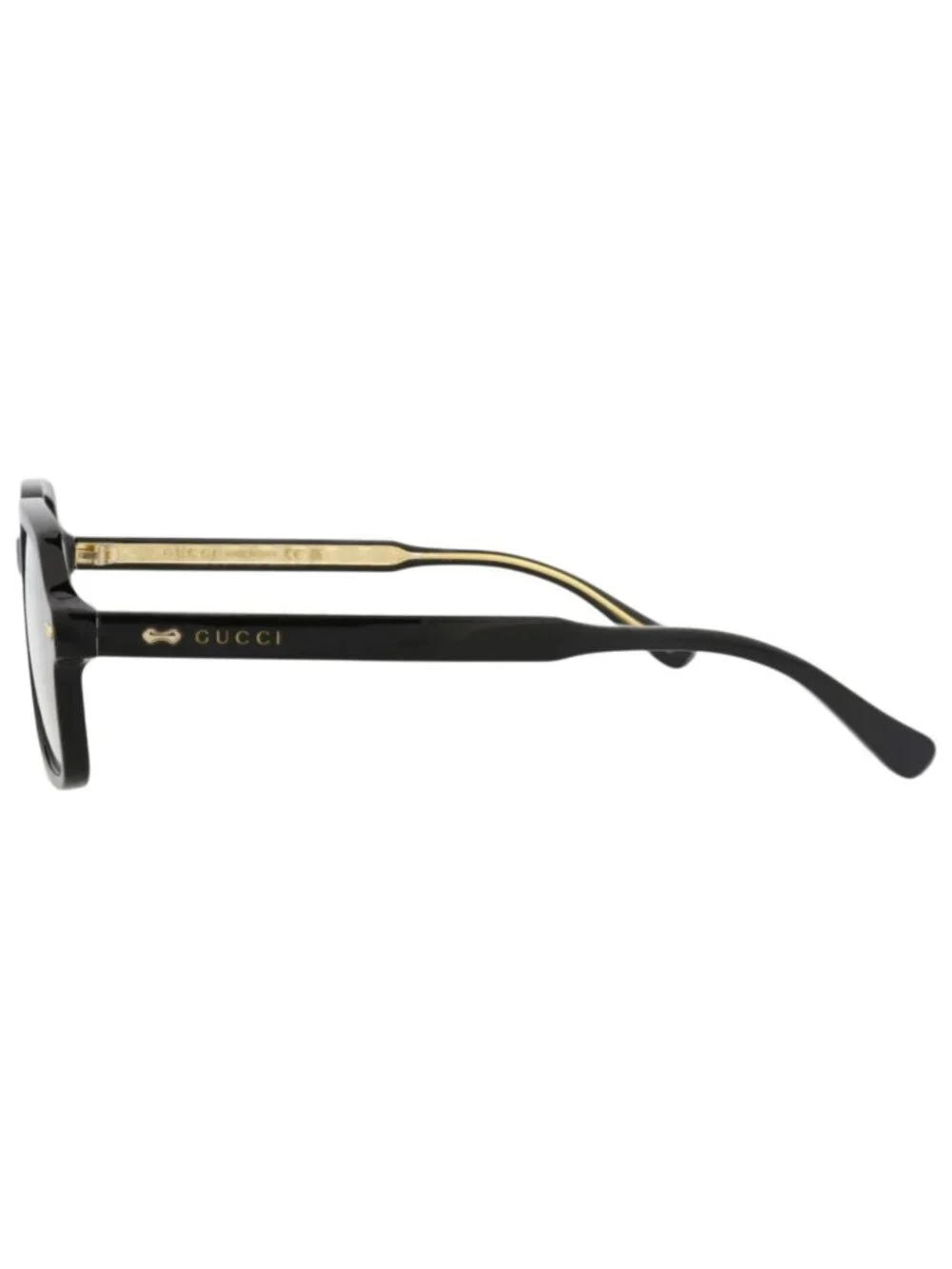 New Gucci Women's Eyeglasses Square Rectangle Acetate Frame Mens Black Black